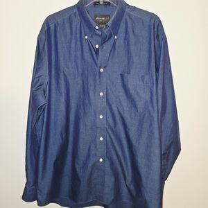 Eddie Bauer Men's Deep Blue Casual Button-Down Shirt